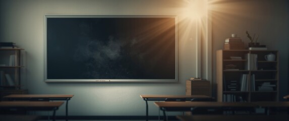 Obraz premium Standard school blackboard empty and clean for teaching