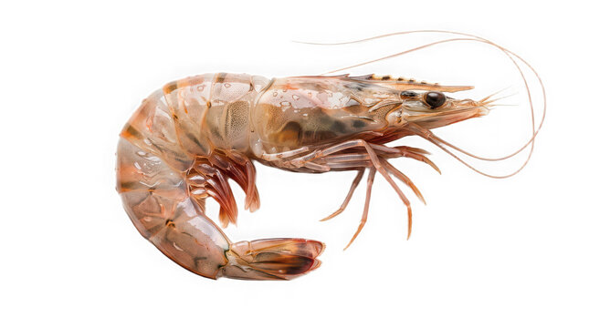 Fresh raw king prawn shrimp on transparent background
