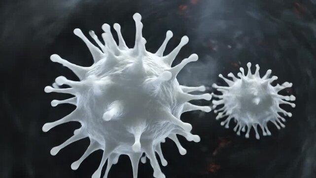 White blood cells moving through a blood vessel in 3d render