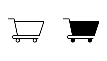 Shopping cart icon set, on white background. © Rahmad