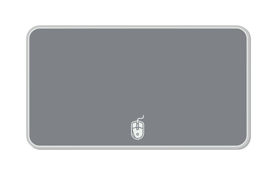Large grey mouse pad with computer peripheral icon for office desk setup and gaming workspace vector design