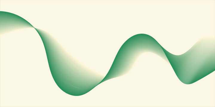 Abstract flowing green wave on a light background.
