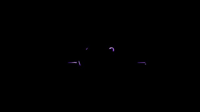 Purple glowing number 2032 sign