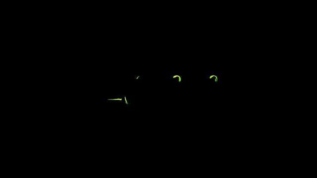 Glowing green number 2033