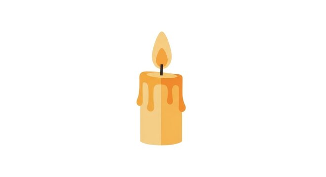 Warm Yellow Lit Candle Flame.