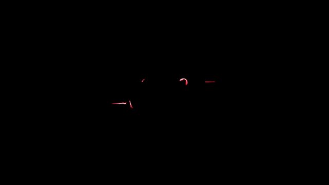 Glowing red number 2037