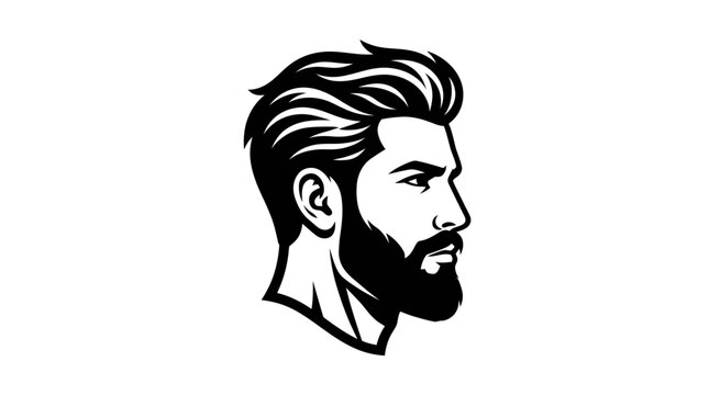 Male profile with beard and hair.