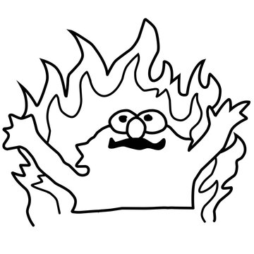 vector illustration of a elmo on fire