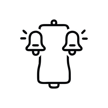 Two notification bells ring with light rays on a simple bell shape during a clean white background concept