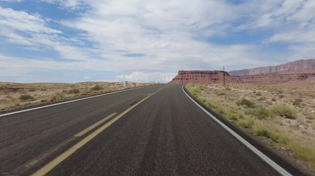 Driving Plate Grand Canyon East Rim Vermilion Cliffs Highway 89A Northbound Multicam Set 14 Front View Arizona Southwest USA