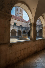 Fototapeta premium Cloister courtyard of the Franciscan monastery in Hvar, Croatia