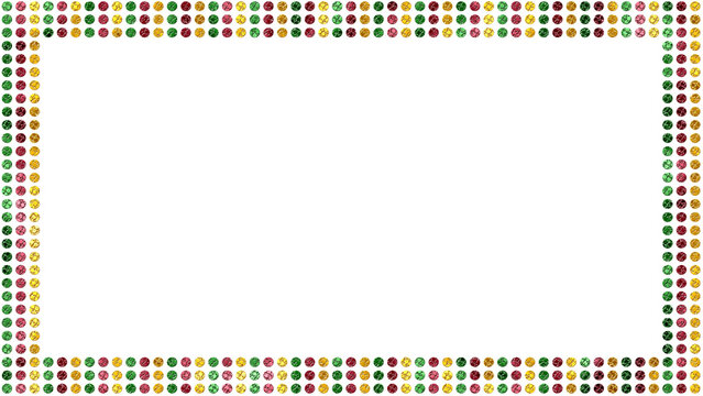 Textured Dotted Border, Vertical Christmas Colors, Transparent Background, 8K Screen Display