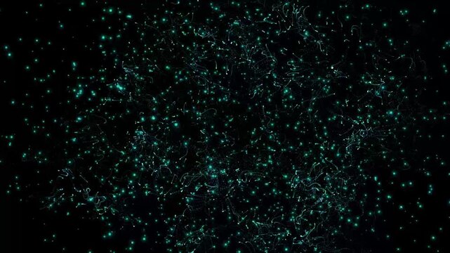 A digital texture or wallpaper, similar to a "Minecraft Void" effect featuring dark green glitter particles.