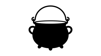 Black cauldron, magic pot, witchcraft symbol, vector icon Vector © MST