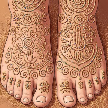 Intricate henna tattoo designs on hands.