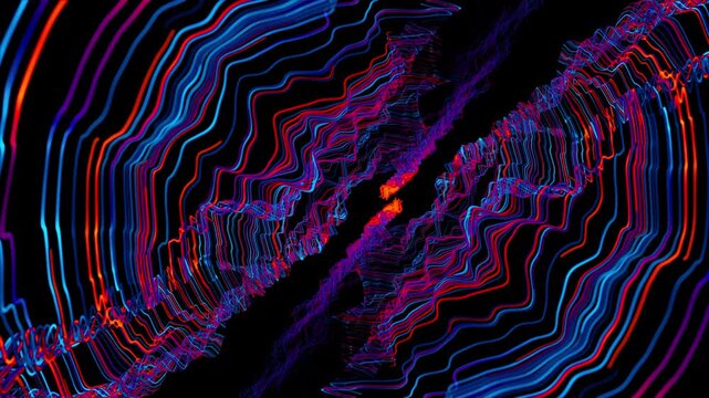 multicolor particle twist line abstract seamless background 4k video.