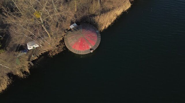 Abandoned restaurant on the lake pogoria I in Dąbrowa