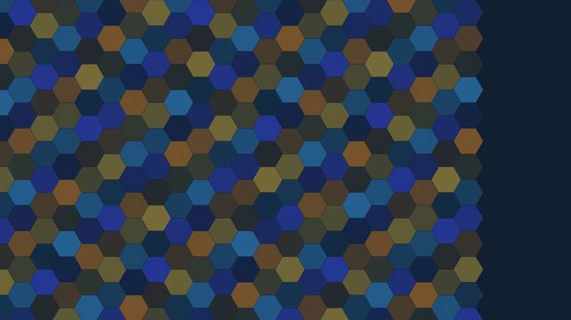 Animated Dark Rich hexagon geometric pattern background shifting loop