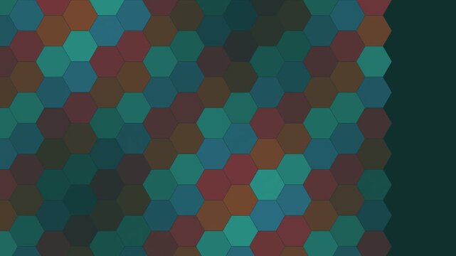 Animated Dark Rich hexagon geometric pattern background rippling loop