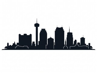 Obraz premium San Antonio Riverwalk vector in minimal travel design