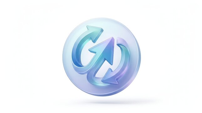 Glowing blue logo on sphere.