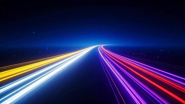 Colorful Light Trails in Space