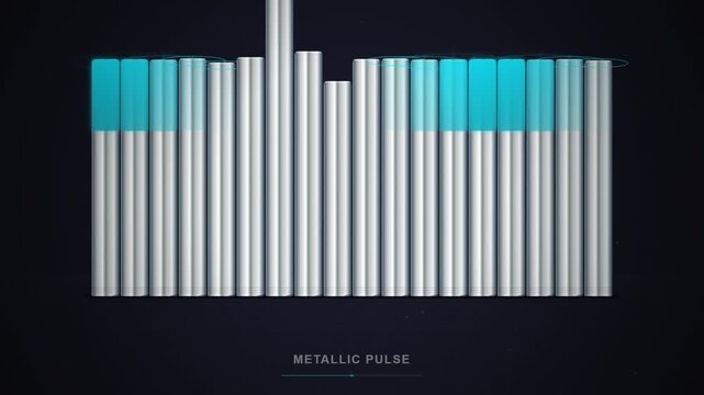 Metallic pulse growth animation, 2K, 30fps