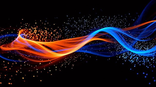 Abstract flowing light particles