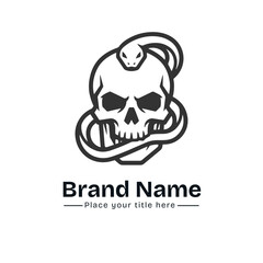 Fototapeta premium Angry Monster Skull Logo Icon; Aggressive Evil Skeleton Head Vector Symbol for Esports Gaming Team Mascot, Heavy Metal Rock Band Merchandise, Fierce Cyberpunk Character, and Badass Tattoo Studio.