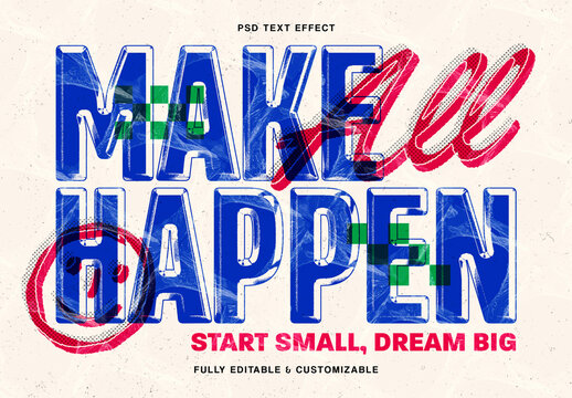 Vintage Screen Print Text Effect