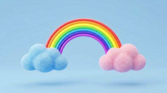 Pastel Rainbow Cloud Illustration