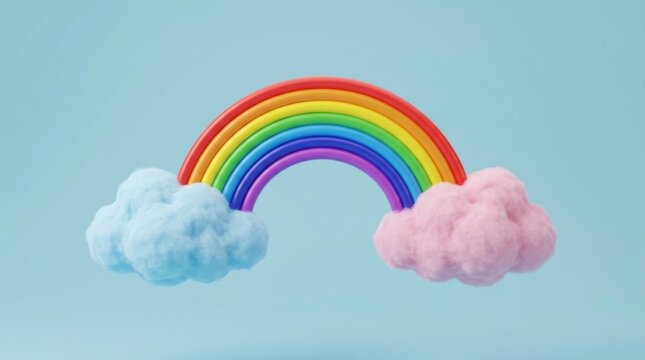 Rainbow With Soft Clouds