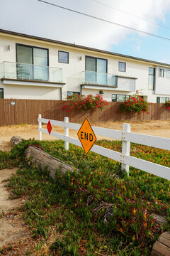road closed sign near the beach