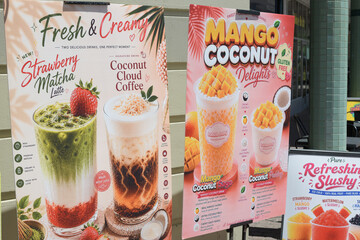 Obraz premium menu posters featuring dessert beverages in Toronto