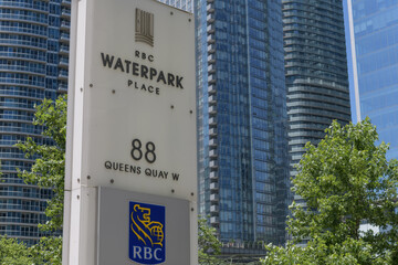 Obraz premium pylon sign outside RBC Water Park Place, 88 Queens Quay W, Toronto