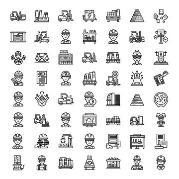 Construction industry and engineering icons set.
