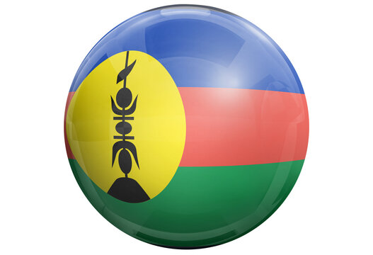 transparent country round national 3d shiny graphic glass new caledonia glossy patriotism nation sphere emblem circle