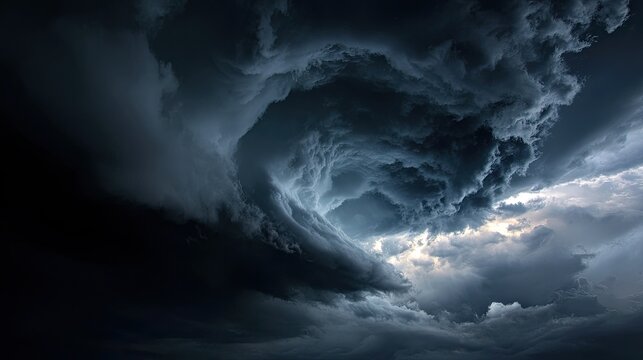 Dramatic Dark Storm Clouds Forming in a Turbulent Sky Above