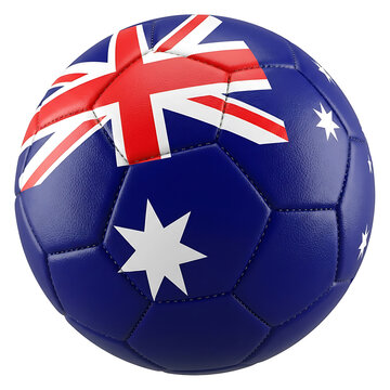 Australian flag soccer ball football icon for sports competition and national team championship concept