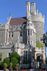 Obraz premium exterior of Casa Loma, designed by Edward James Lennox in Gothic Revival fantasy style, 1911-1914, for Sir Henry Pellatt and Lady Mary, located at 1 Austin Terrace, Toronto