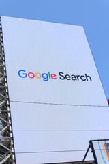 Obraz premium LED Google Search sign facing Sankofa Square, Toronto