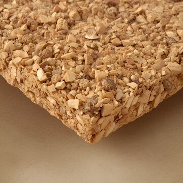 Cork agglomerate sheet edge texture with coarse granules