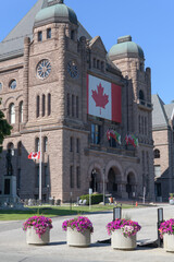 Obraz premium Designed by American Richard A. Waite in Romanesque Revival style, Ontario's Legislative Building at Queen's Park was funded by the province for provincial lawmaking at 111 Wellesley Street W, Toronto