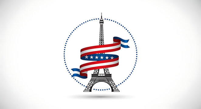 Abstract globe with american and russian flags