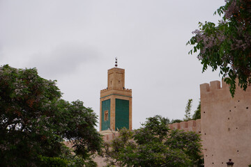 Obraz premium Mosque in Meknes, Morocco, Africa. Sightseeing. Trip to Morocco. Moroccan architecture.