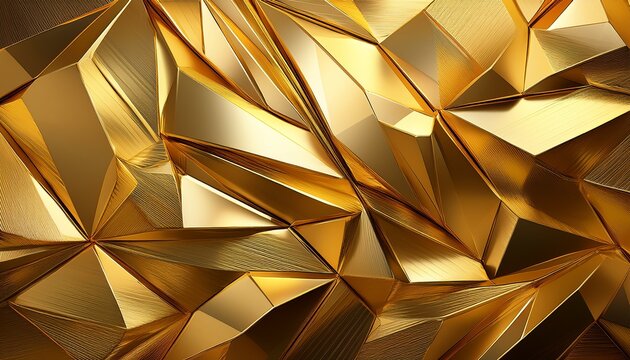 alluring faceted golden surface with a reflective and textured design