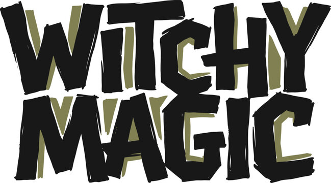 Mystical witchy magic typography for spooky seasonal greeting and branding projects