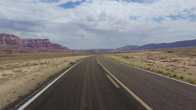 Driving Plate Grand Canyon East Rim Vermilion Cliffs Highway 89A Northbound Multicam Set 15 Rear View Arizona Southwest USA