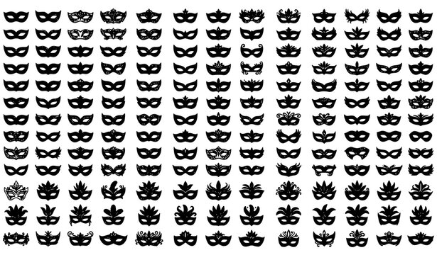 Collection of ornate venetian masquerade masks