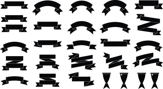 set of black ribbons